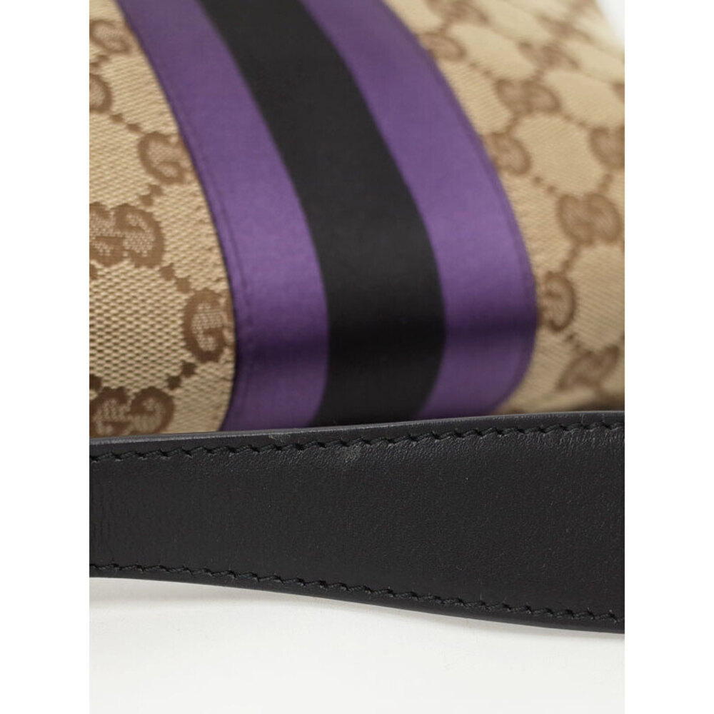 Gucci GG Canvas Horsebit Chain bag Brown Purple - Picture 8 of 9